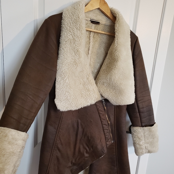 SISLEY Faux Suede and Sherpa Coat - Picture 3 of 8
